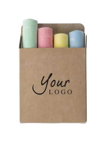 Caja de cartón con 4 tizas Personalizada 108629