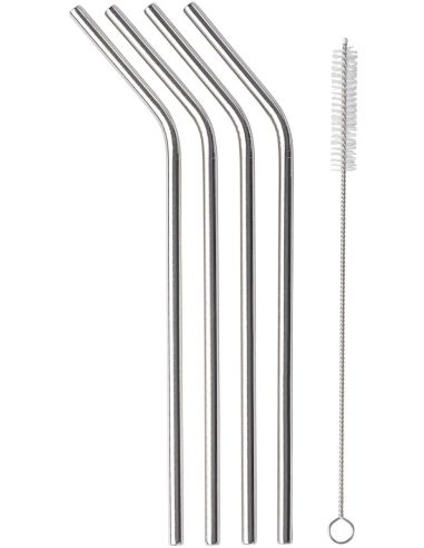 Set de 4 pajitas de acero inox. Personalizada...