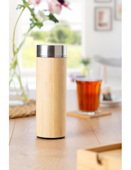 Termo de Bambú y Acero Inox 420 ml con Infusor | Goodie