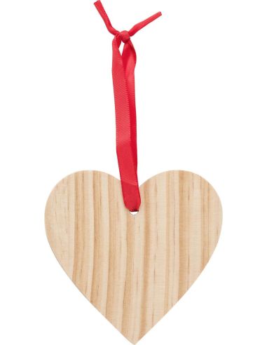Adorno navideño de corazón de madera...