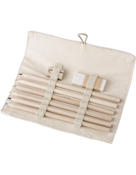 Estuche Enrollable de Lino con 6 Lápices | Goodie