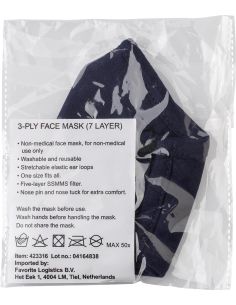 Mascarilla reutilizable de algodón Personalizada 10423316