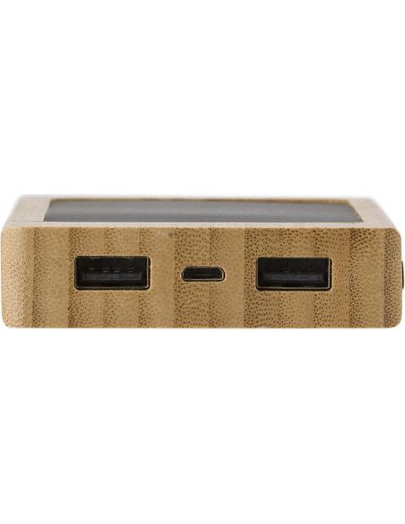 Power Bank solar de bambú Personalizado 10431953