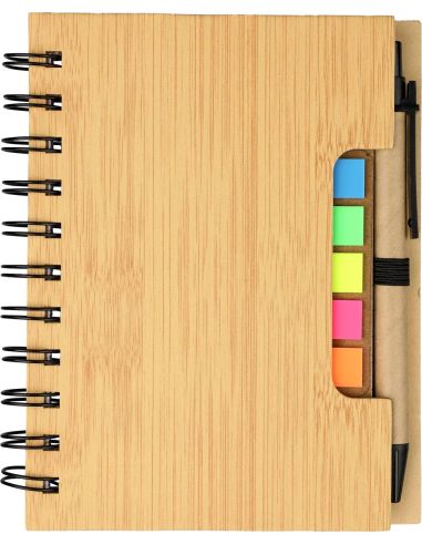 Libreta símil bambú con memos Personalizada...