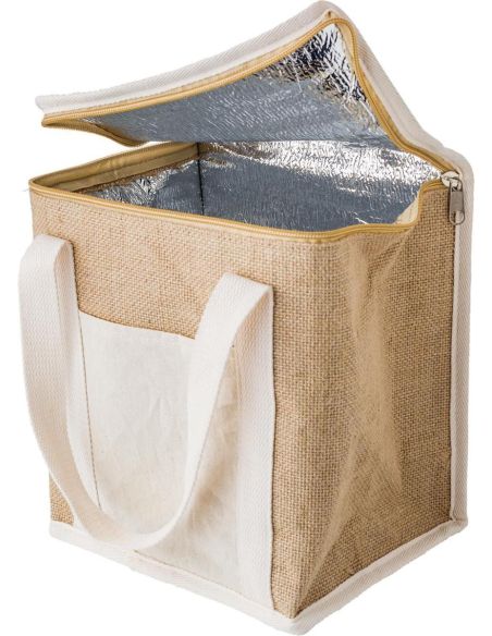 Bolsa Nevera de Yute con Bolsillo Personalizada | Goodie