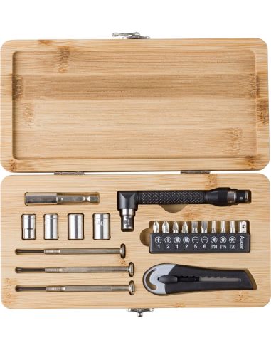 Set de Herramientas 27 Piezas en Caja de Bambú | Goodie