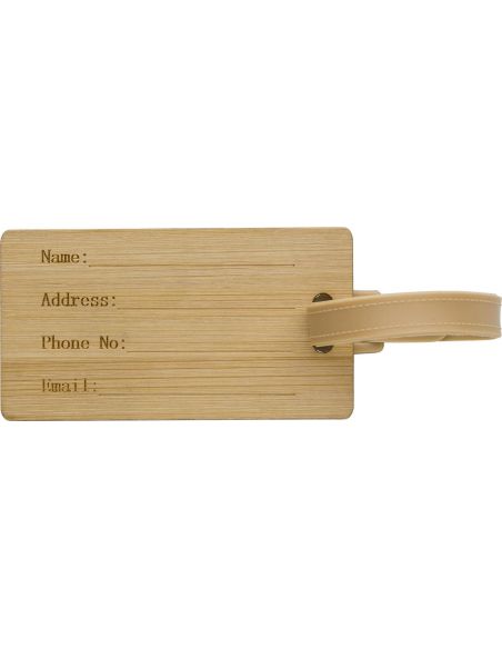 Identificador de Equipaje de Bambú Personalizado