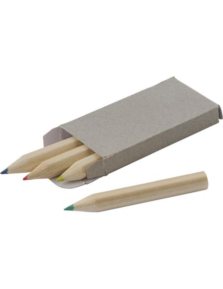 Mini set 4 lápices madera caja reciclable | Goodie