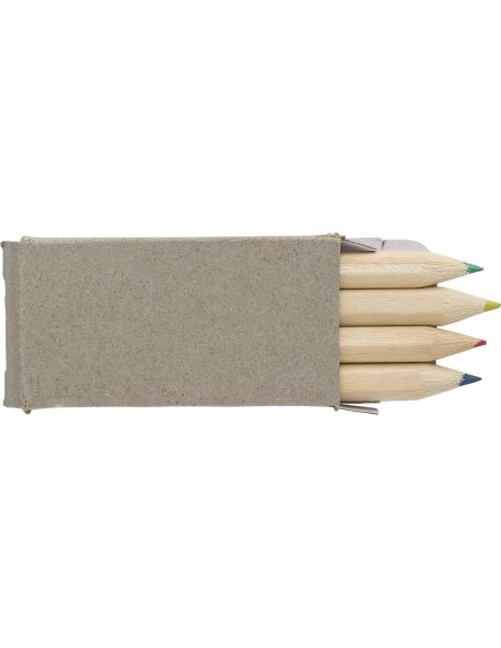 Mini set 4 lápices madera caja reciclable | Goodie
