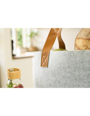 Bolsa fieltro rPET asas PU personalizada | Goodie