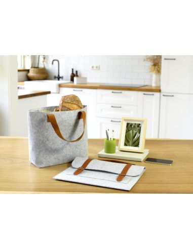 Bolsa fieltro rPET asas PU personalizada | Goodie