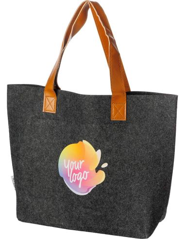 Bolsa fieltro rPET asas PU personalizada | Goodie
