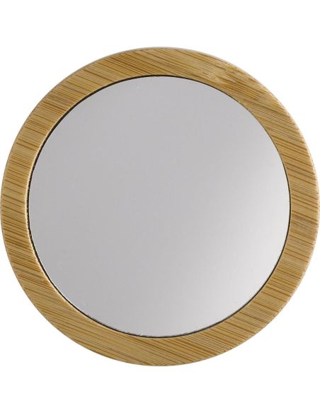 Espejo de bolsillo de bambú personalizado | Goodie