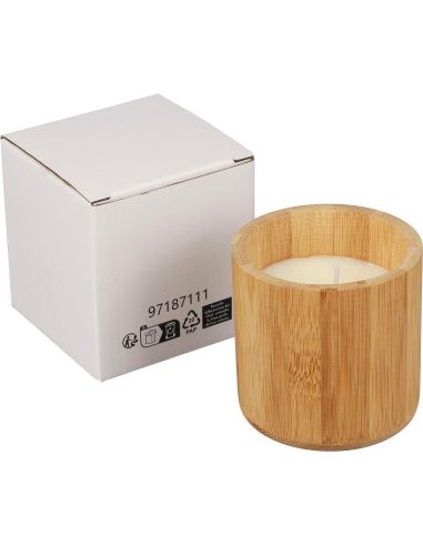 Vela de bambú cera vegetal 30h personalizada | Goodie