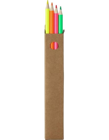Set 4 marcadores fluor madera personalizado | Goodie