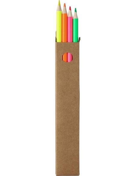 Set 4 marcadores fluor madera personalizado | Goodie