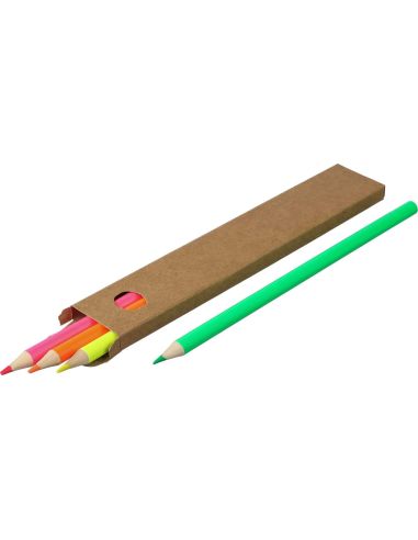 Set 4 marcadores fluor madera personalizado | Goodie