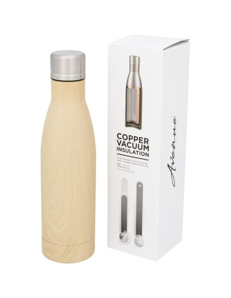 Bidón con aislamiento de cobre con diseño de madera de 500 ml \ Personalizado 6100515