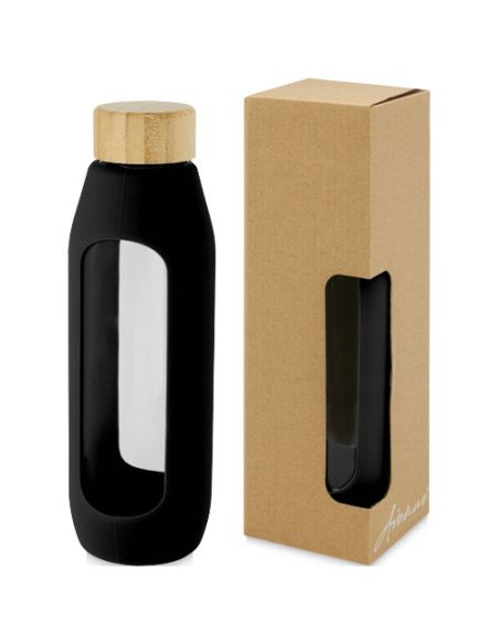 Botella de vidrio borosilicato con agarre de silicona de 600 ml \ Personalizada 6100666