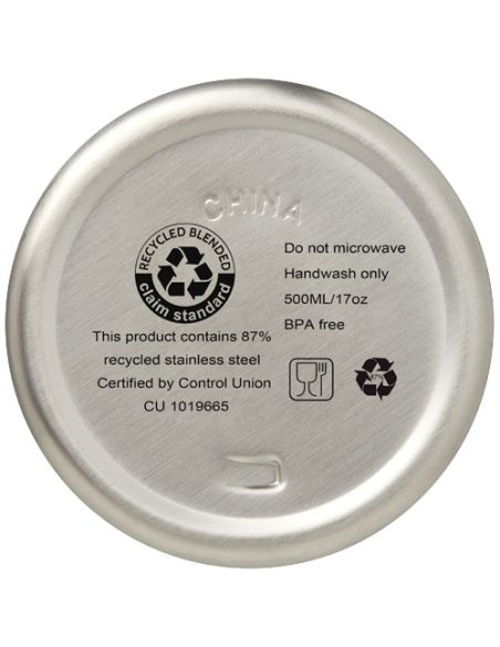 Bidón con aislamiento al vacío de 500 ml de cobre de acero inoxidable reciclado con certificación RCS \ Personalizado 6100736