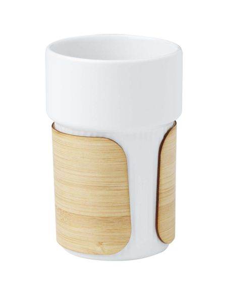 Vaso de 340 ml con funda de bambú \ Personalizado 6100809