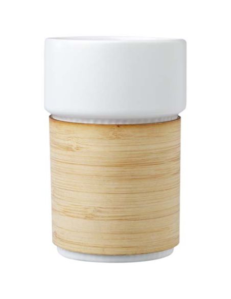 Vaso de 340 ml con funda de bambú \ Personalizado 6100809