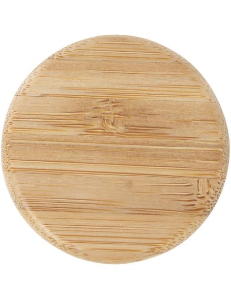 Botella de 500 ml de vidrio sodocálcico mate con tapa de bambú \ Personalizada 6100830