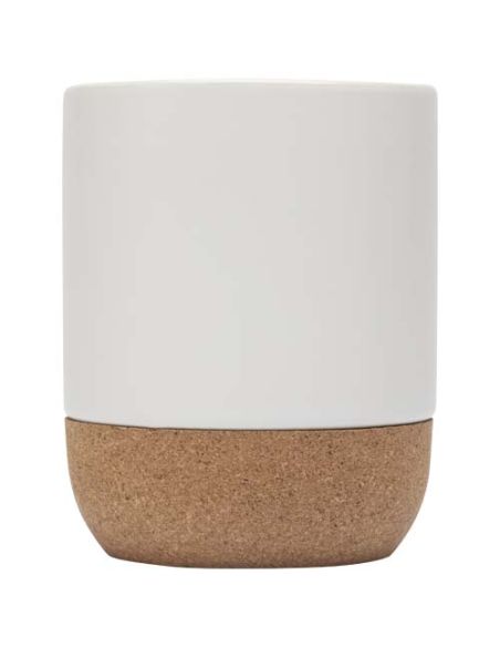 Taza de cerámica de 300 ml con detalles de corcho y acabado mate \ Personalizada 6100847