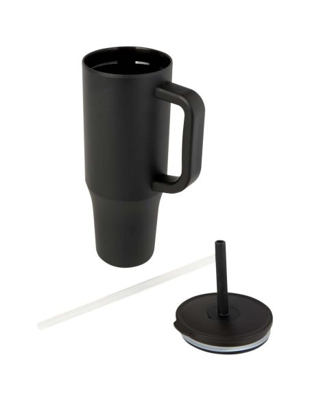 Vaso con aislamiento de 900 ml con certificado RCS y pajita de silicona \ Personalizado 6100867