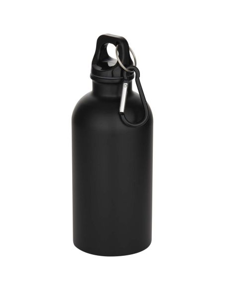 Botella de 400 ml de acero inoxidable mate con certificado RCS de una sola pared con mosquetón \ Personalizada 6100871