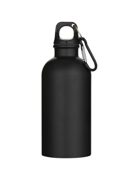 Botella de 400 ml de acero inoxidable mate con certificado RCS de una sola pared con mosquetón \ Personalizada 6100871