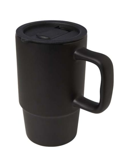 Taza de cerámica con tapa de plástico de 450 ml \ Personalizada 6100896