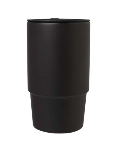 Taza de cerámica con tapa de plástico de 450 ml...