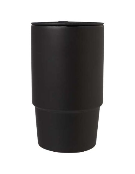 Taza de cerámica con tapa de plástico de 450 ml \ Personalizada 6100896