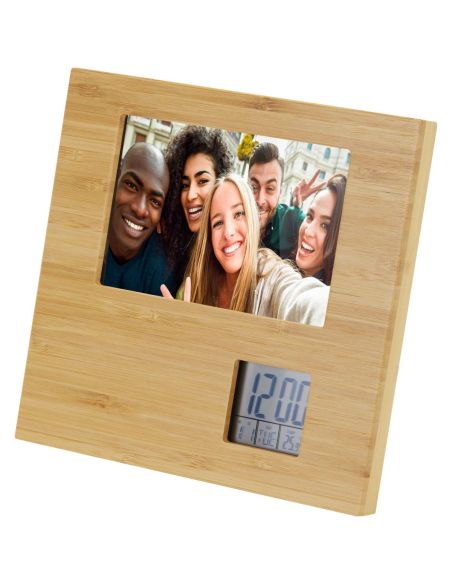 Marco de fotos de bambú con termómetro \ Personalizado 6104560
