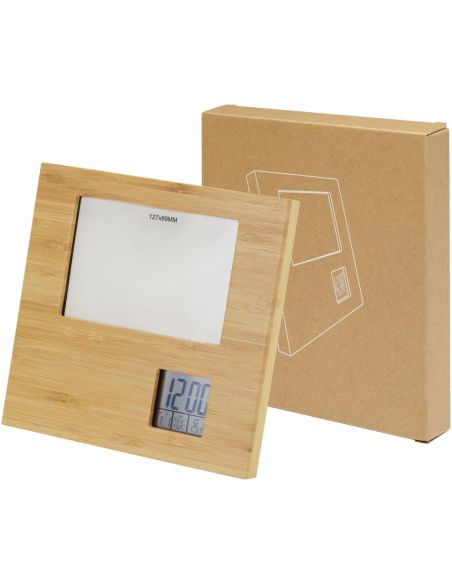 Marco de fotos de bambú con termómetro \ Personalizado 6104560