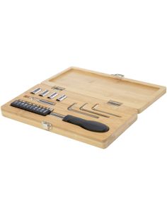 Set de herramientas de bambú/plástico reciclado de 19...