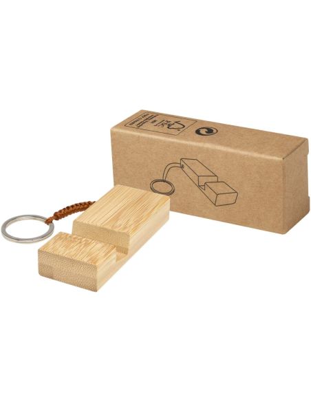 Soporte para teléfono de bambú con llavero \ Personalizado 6104606