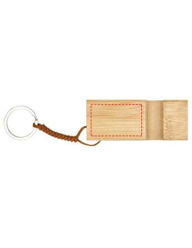 Soporte para teléfono de bambú con llavero \...