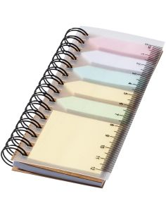 Libreta con espiral y notas adhesivas de colores \...