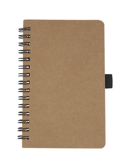 Libreta de tamaño A6 de cartón reciclado con espiral y papel de piedra \ Personalizada 6107733