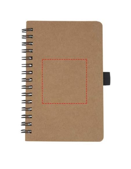 Libreta de tamaño A6 de cartón reciclado con espiral y papel de piedra \ Personalizada 6107733