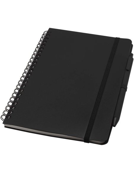 Libreta de tapa dura A5 de plástico procedente del océano con bolígrafo \ (tinta negra) Personalizada 6107901