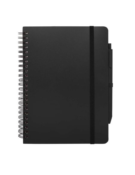 Libreta de tapa dura A5 de plástico procedente del océano con bolígrafo \ (tinta negra) Personalizada 6107901
