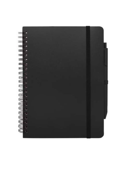 Libreta de tapa dura A5 de plástico procedente del océano con bolígrafo \ (tinta negra) Personalizada 6107901