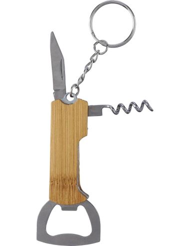 Llavero con multiherramienta de bambú...