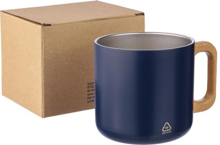 Taza Termo Acero Reciclado Asa Madera | Goodie