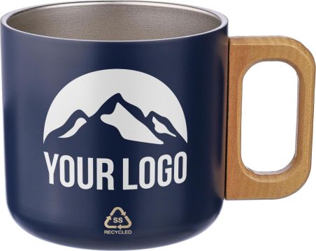 Taza Termo Acero Reciclado Asa Madera | Goodie