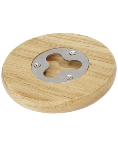 Posavasos de madera con abrebotellas \...