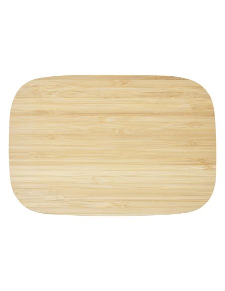 Fiambrera de 700 ml en acero inoxidable con tapa de bambú \ Personalizada 6113275